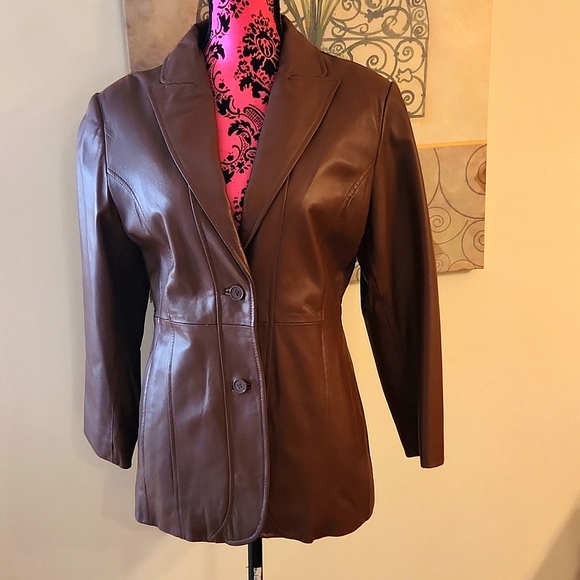Pamela McCoy Jackets & Blazers - Pamela McCoy Chocolate Soft Leather Jacket New M